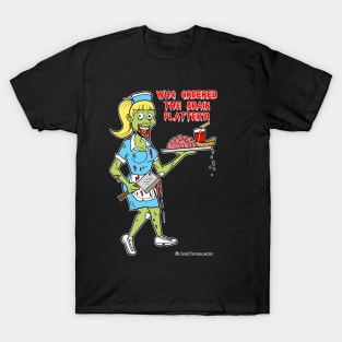 Zombie Waitress With Brain Platter T-Shirt